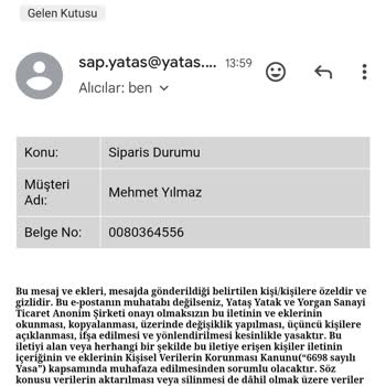 Yataş Bedding Online Mağaza Yatağı Vaktinde Teslim Etmedi