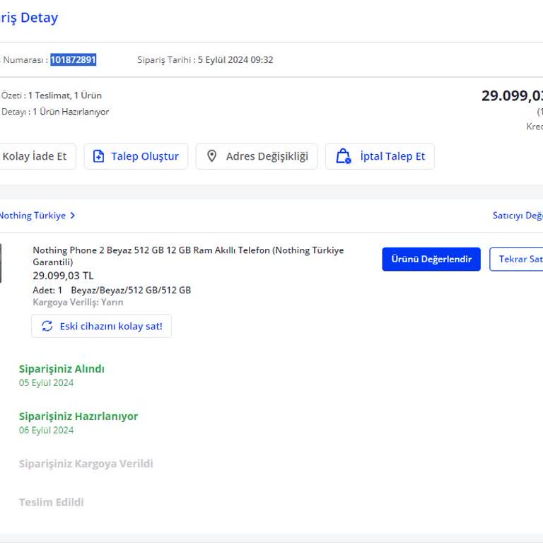 Evofone Satın Aldığım Ürünü Kargoya Vermiyor
