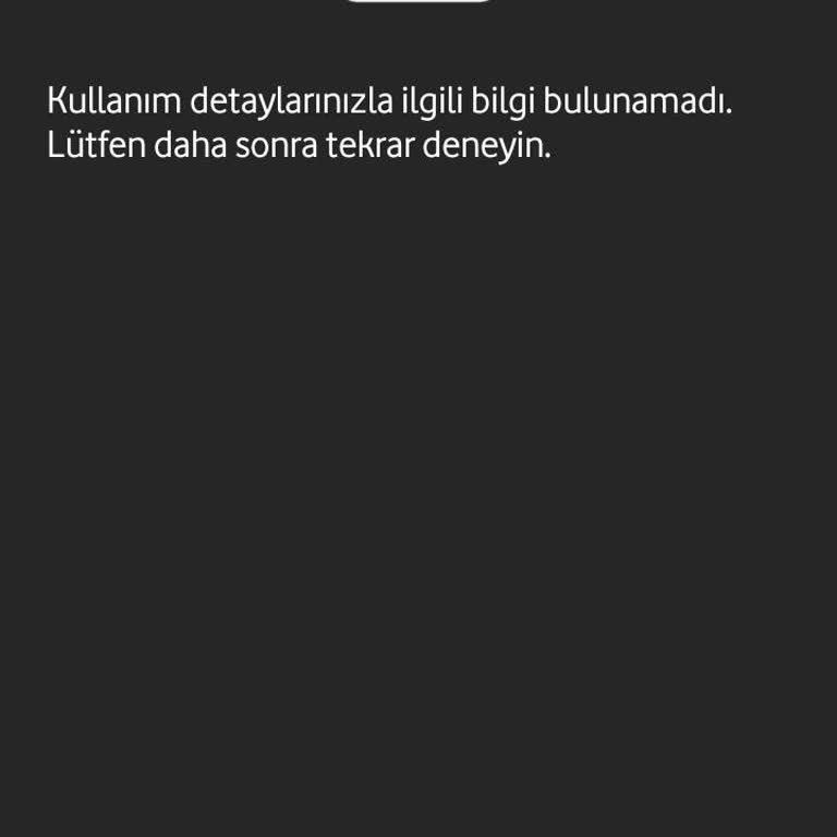 Bir Aydır Kullanım Detayları Görüntülenemiyor