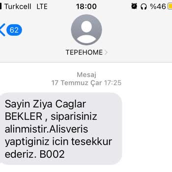 Tepe Home Şikayet/ Muhatap Bulamama Siparişin Teslim Edilmemesi