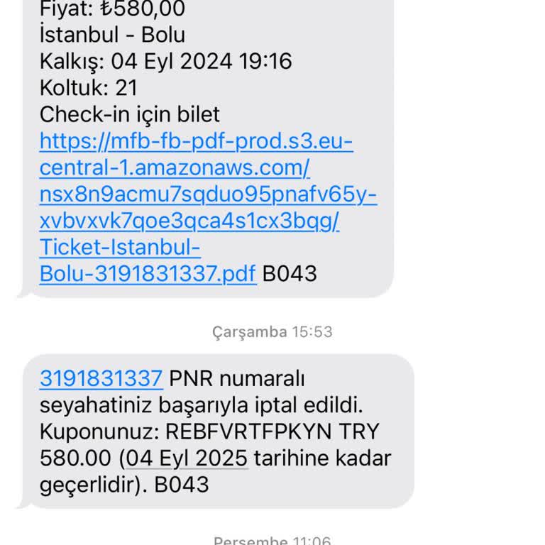 Kamil Koç Obilet Bilet Tutar İadesi