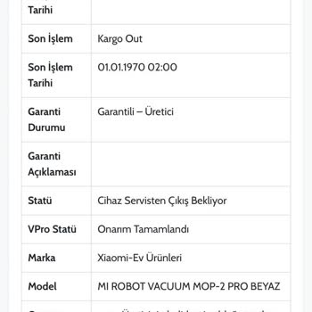 Ouno Service Xiaomi Mop Pro 2 Sensör Sorunu Çözülmüyor