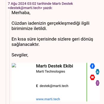 Martı Hesaptaki Bakiyeyi İade Yapmıyor