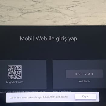 LG Televizyon LG Think Uygulaması Giriş Yapılamıyor.