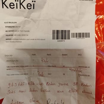 Keikei Ürün Rengi, İletişim Ve İade Sorunları