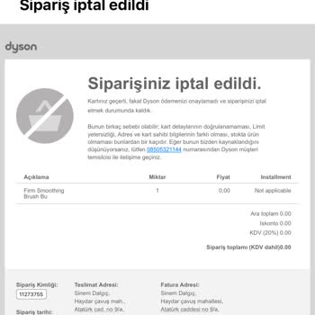 Dyson 1 Senedir Parça Tedariği Sağlamıyor
