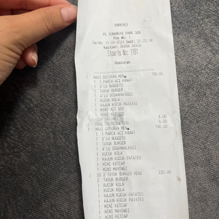 Osmaniye Park 328 Popeyes Şikayet