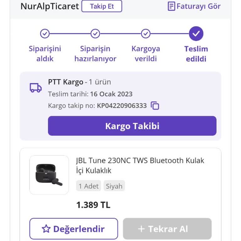 N11 Bir An Önce Kulaklığımın Faturasını Göndermesini İstiyorum