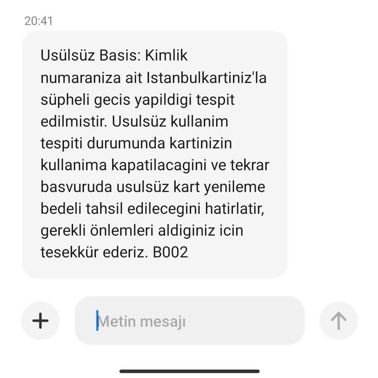 BELBİM (İstanbulkart) Annekart Usulsüz Kullanım Suçlaması