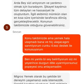 Migros 3 Saatten Fazla Süredir Eksik Siparişim Gelmedi. Mağdurum