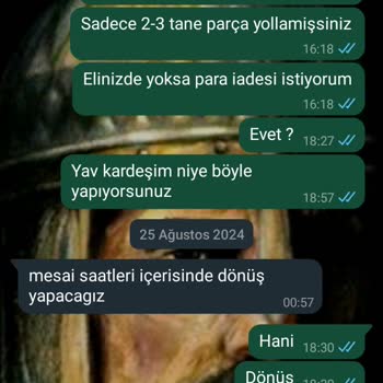 Volta Eksik Gönderilen Sipariş Ve İade Sorunu