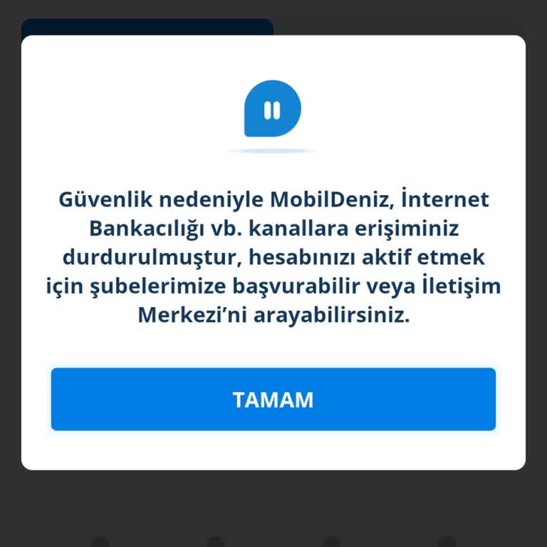 Denizbank Güvenlik Nedeniyle Kendi Hesabınızdaki Parayı Size Vermiyor