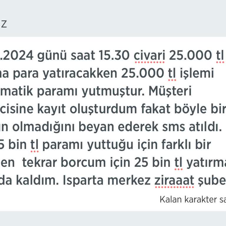 Ziraat Bankası ATM'lerinde Para Yatırırken Yutan Paralar