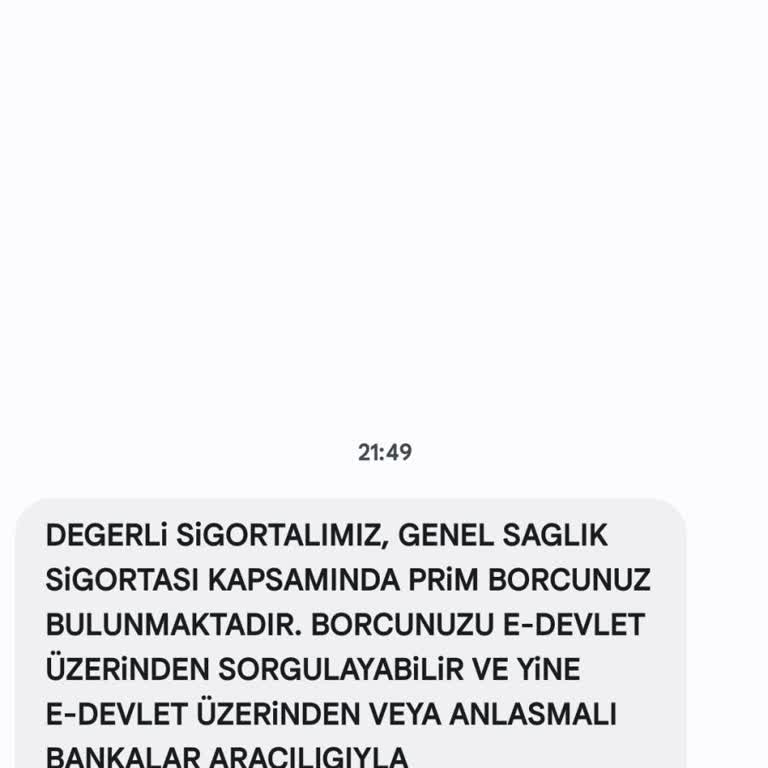 SGK GSS Borcu Mesajı