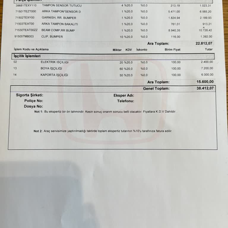 Zürih Sigorta Tarafından Ücretim Ödenmiyor