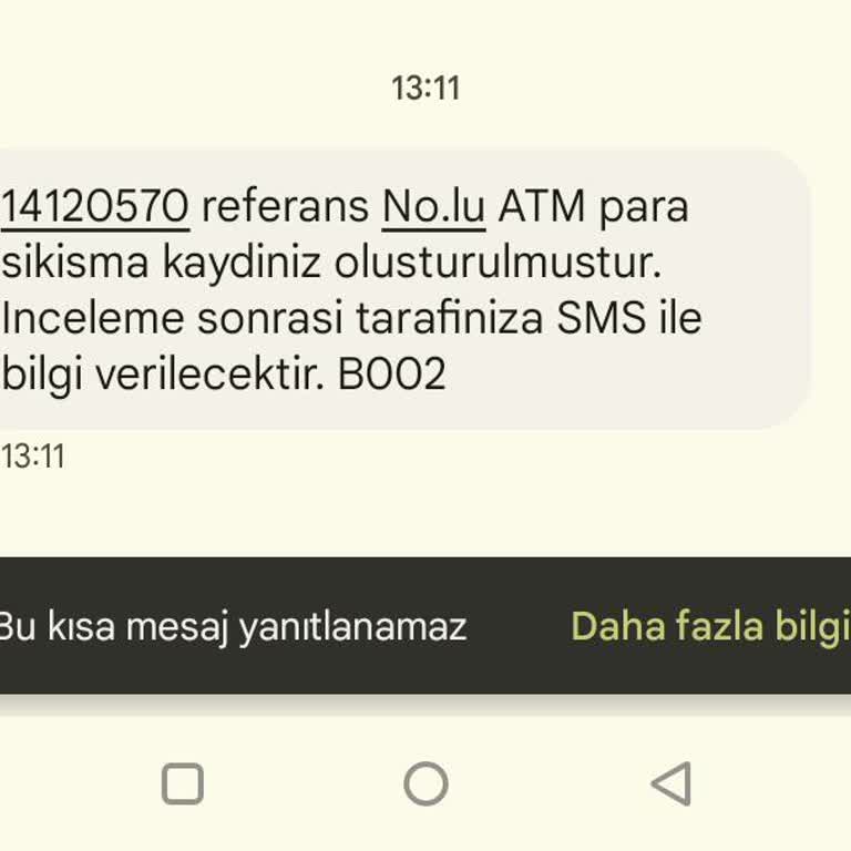 Yapı Kredi Bankası ATM'de Sıkışan Para Sorunu Ve Yetersiz Destek