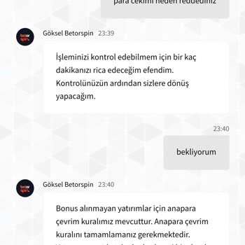 Betorspin Bonusu Tamamladım Paramı Ödemediler