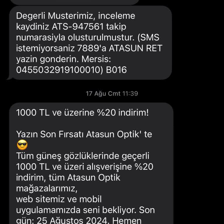 Atasun Optik Pişmanlıktır! Sözde Garantili Yermiş;)
