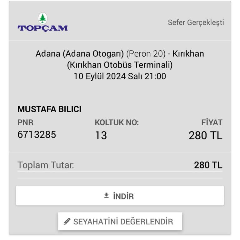 Topçam Turizm İnternet Sitesinden Yazandan Farklı Güzergah Kullanılıyor.