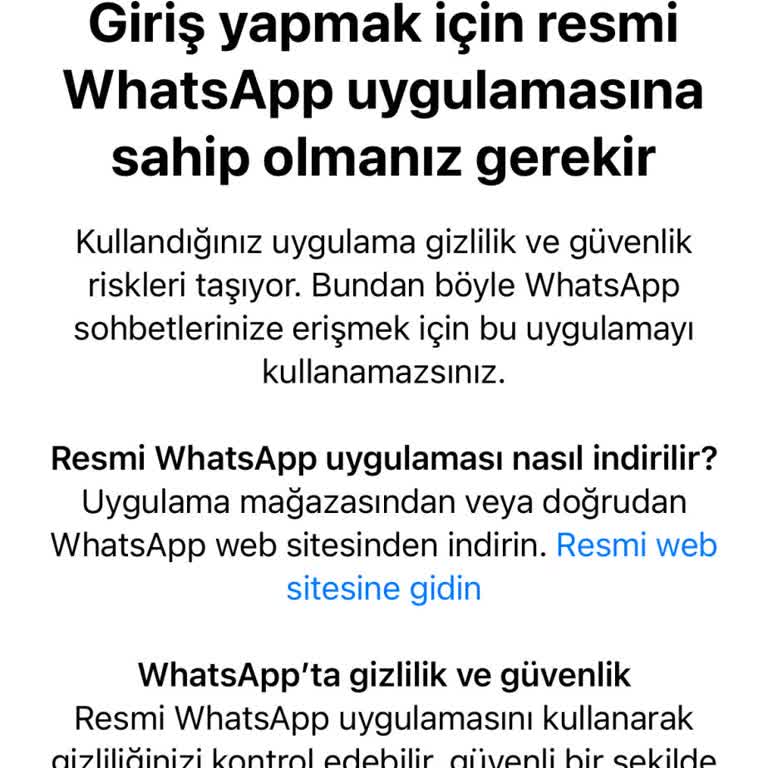 WhatsApp Sahte Uygulama Hatası