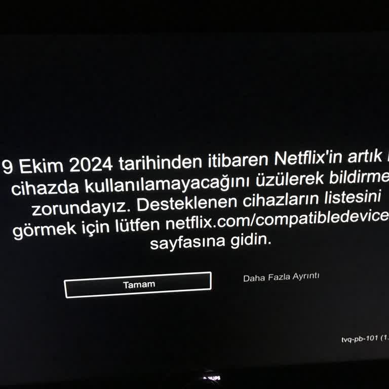 Philips Smart TV Netflix Bu Cihazda Desteklenmeyecek Uyarısı