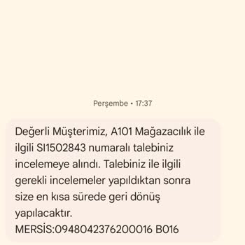 A101 Marketlerinde Ürün İade Sorunu Ve Müşteri Hiz. Dönüş Yapmaması