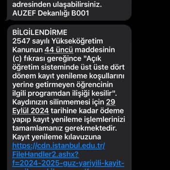 İstanbul Üniversitesi AUZEF Çok Kötü Yönetim Ve İdare