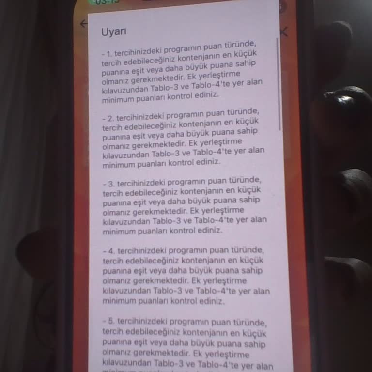 ÖSYM YKS Ek Tercih Puan Yetmiyor Uyarısı