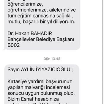 Bahçelievler Belediyesi Kırtasiye Yardımı Hakkında Şikayet