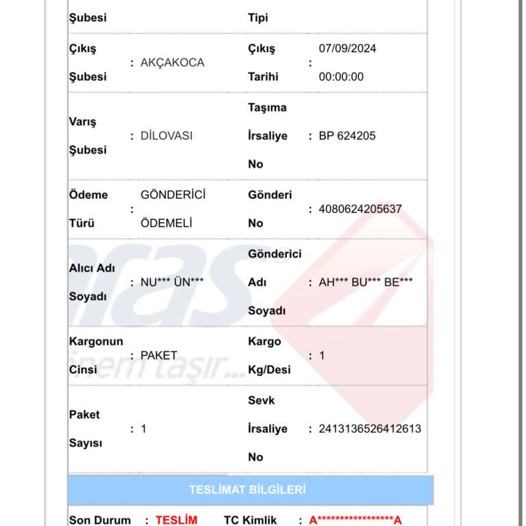 Aras Kargo'da Kayıp Kargo Ve İletişim Sorunu