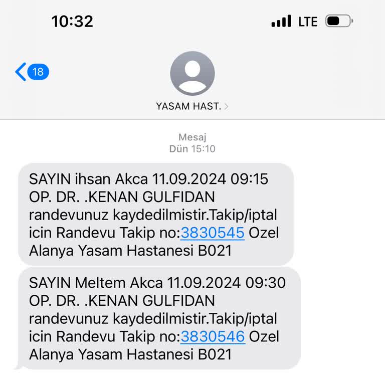 Alanya Yaşam Hastanesi Olumsuz Yorum Nedeniyle Hastaneye Kabul Etmedi.