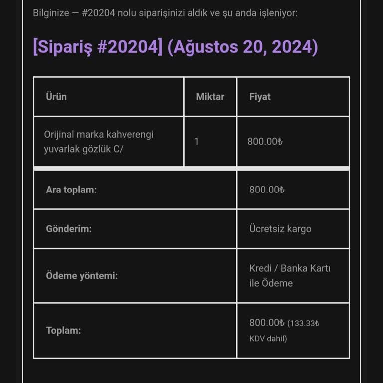 Yeşim Yılmaz Takı Siparişimi Teslim Etmiyor