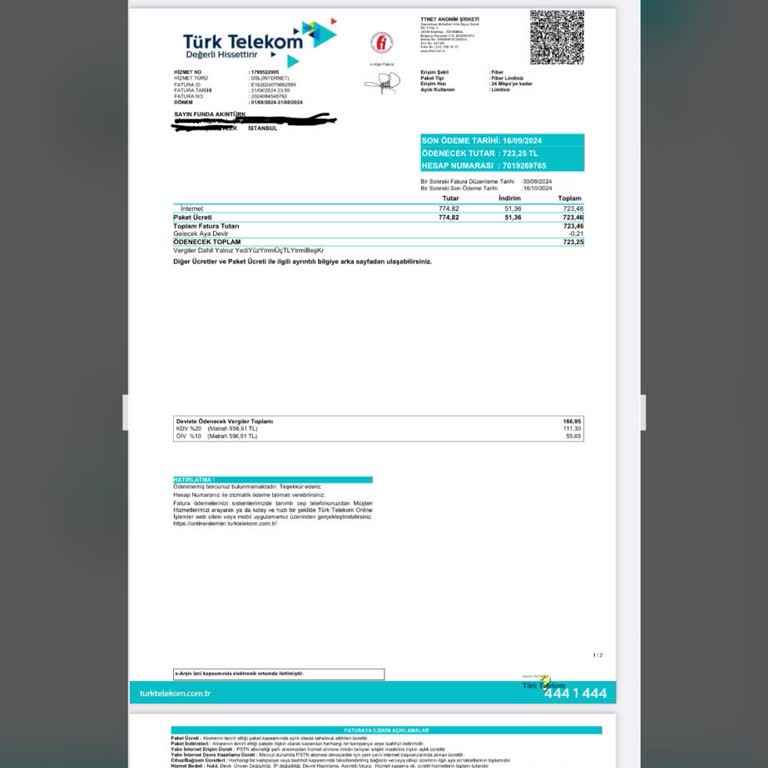 Türk Telekom'dan Taahhüt Süresi Ve Fatura Sorunu