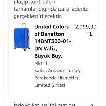 Amazon'dan Aldığım Benetton Valizlerde Sorun Yaşıyorum