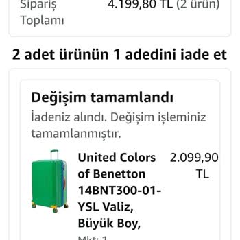Amazon'dan Aldığım Benetton Valizlerde Sorun Yaşıyorum