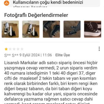 Trendyol Farklı Numara Gönderilen Ayakkabı