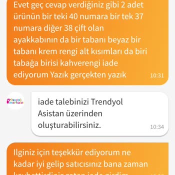 Trendyol Farklı Numara Gönderilen Ayakkabı