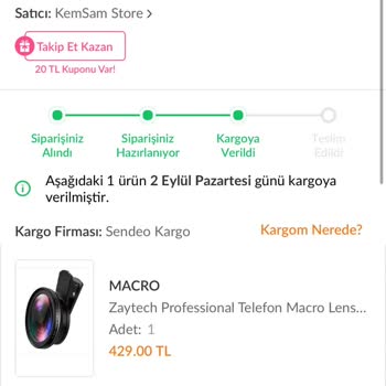 Trendyol Ve Sendeo Firması Pişmanlıktır.