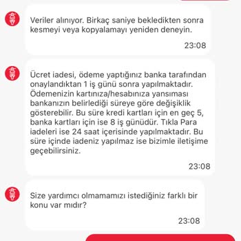 Tıkla Gelsin Para İadesi Yapmıyor!