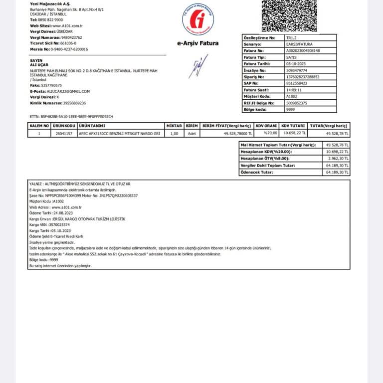 A101 APEC 150. CC Motor Arıza Tekrarı