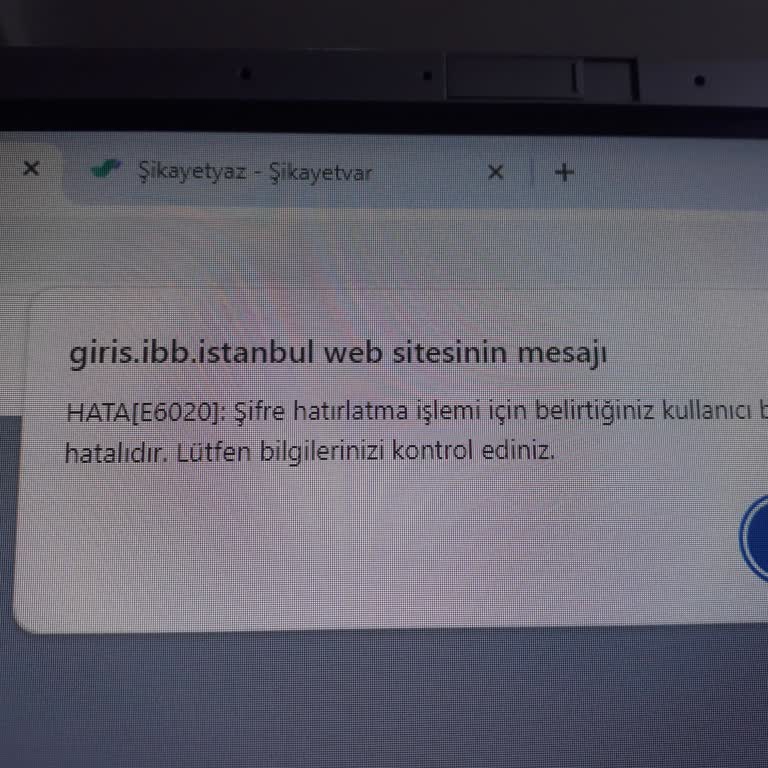 İstanbul Büyükşehir Belediyesi (İBB) Şifre Sıfırlama Hatası