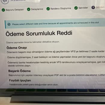 VFS Global VFS Fransa Vize Başvuru Hatası