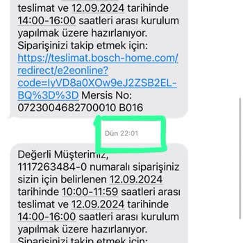 Bosch Markası Teslimat Tarihlerini Belirttiği Tarihte Yapmıyor!