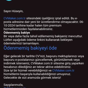 CV Maker Abonelik İptali