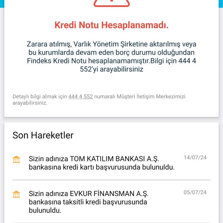 Varlık Şirketine Devredilen Borçtan Dolayı Findeks Puanın Yükselmiyor
