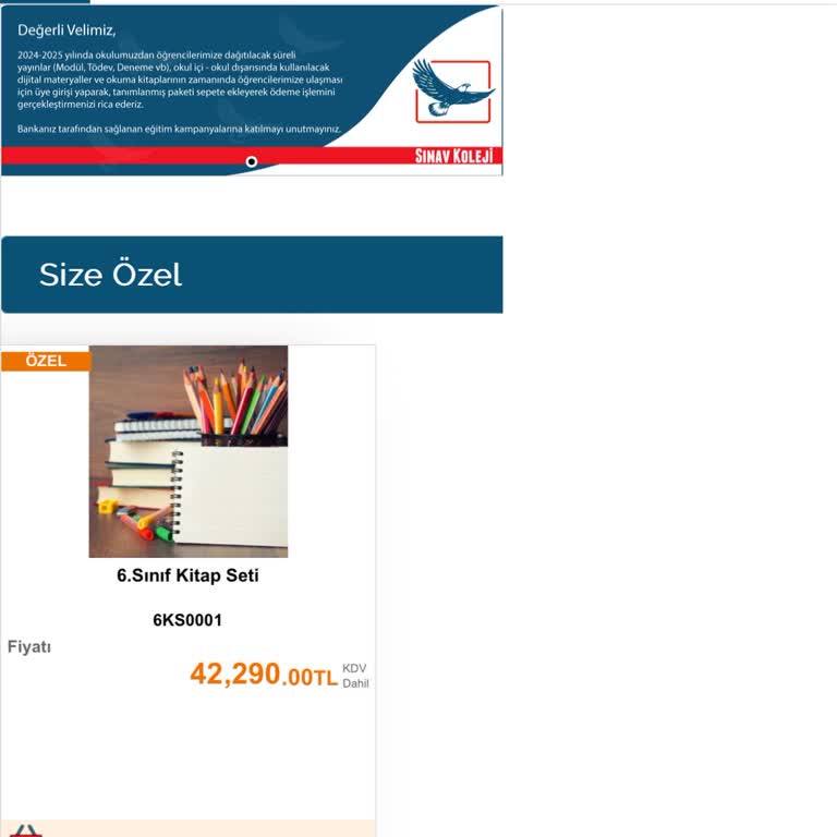 Sınav Koleji Kitap Parası Fahiş Fiyat
