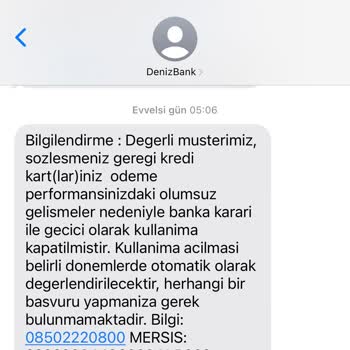 Denizbank Kredi Kart Blokesi