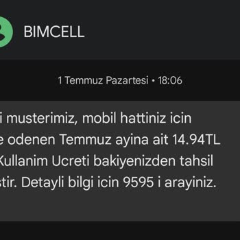 Bimcell Telsiz Kullanım Ücreti Tahsilatı