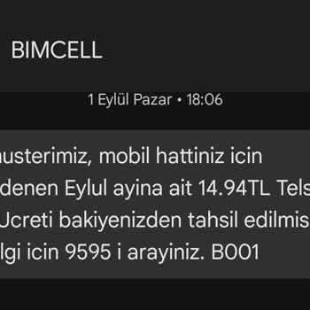 Bimcell Telsiz Kullanım Ücreti Tahsilatı