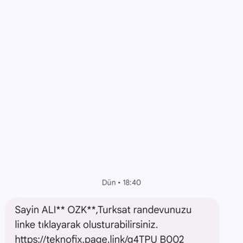 TÜRKSAT Teknofix Kuruluma Randevu Verdiği Saat Ve Tarihte Gelmiyor...